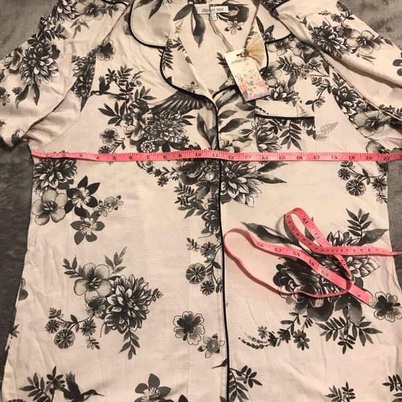 NWT Johnny Was Pajama set women's M black/beige modal cotton soft luxury gift - Picture 11 of 11